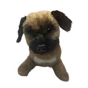 Brown Black Stuffed Plush Puppy Dog with Red Weaver Pets Collar 16"